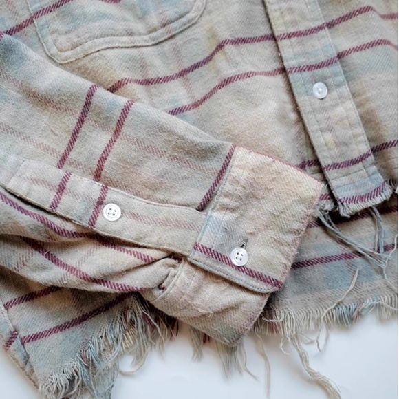 R13 Beige Plaid Button Down Shirt - Picture 11 of 11